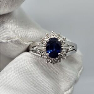 Sapphire Diamond Platinum Ring